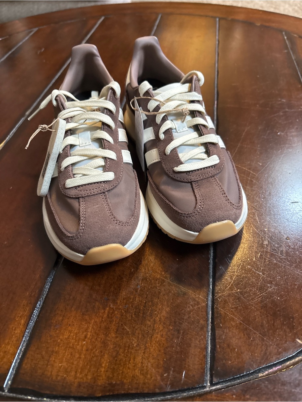 adidas Women's Brown and Cream Athletic Sneakers